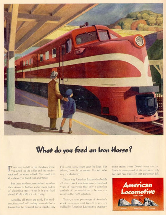 Advertisement designed for the American Locomotive Company