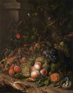 Still Life with Fruit, Bird's Nest and Insects