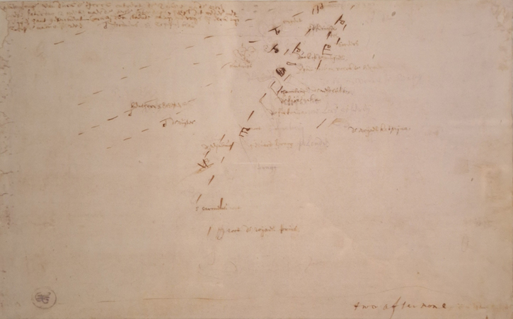 Sketch plan of the Battle of Solebay (1672) by Willem van de Velde I