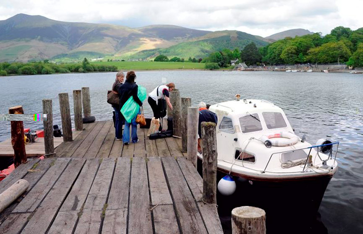 Boarding the boat to Derwent Island