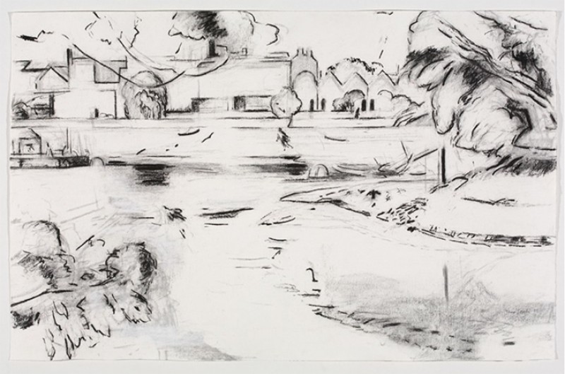 2008, charcoal and chalk by Jane Joseph (b.1942)