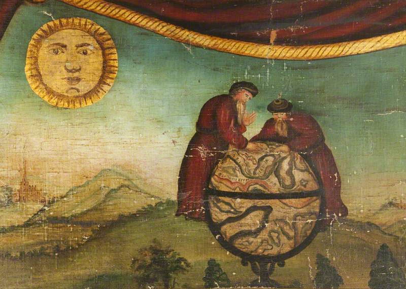 Two Men with Globe