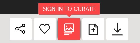 'Sign in to Curate' button